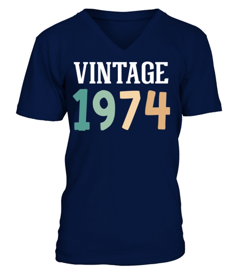 Vintage 1974 48th Birthday V-Neck T-shirt