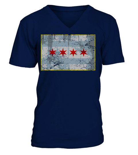 Vintage Chicago Flag V-Neck T-shirt