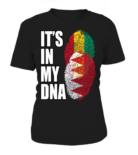 Guinean And Bahraini Mix Heritage DNA Flag Women's T-Shirt