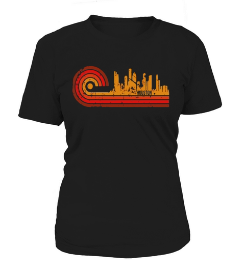 Retro Style Houston Texas Skyline T-Shirt Women's T-Shirt
