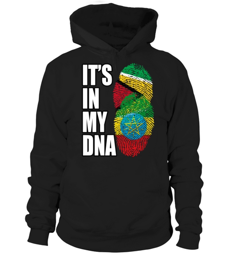 Guyanese And Ethiopian Mix Heritage DNA Flag Hoodie Unisex
