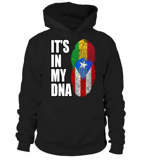 Malian And Puerto Rican Mix Heritage DNA Flag Hoodie Unisex