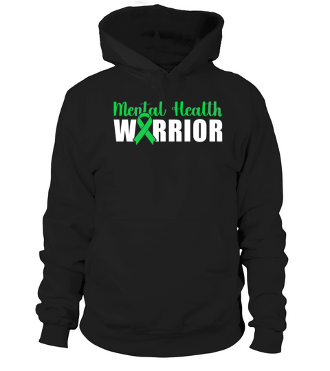Mental Health Warrior Green Ribbon Hoodie Unisex