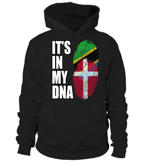 Tanzanian And Danish Vintage Heritage DNA Flag Hoodie Unisex