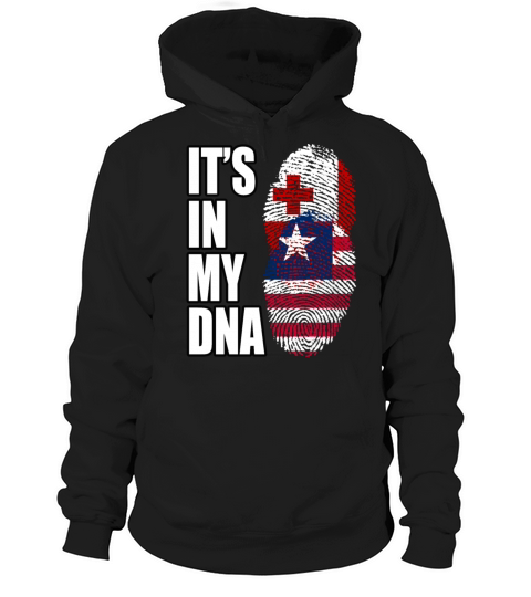 Tongan And Liberian Mix Heritage DNA Flag Hoodie Unisex