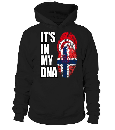 Tunisian And Norwegian Mix Heritage DNA Flag Hoodie Unisex