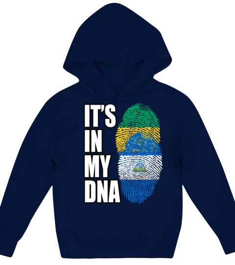 Gambian And Nicaraguan Mix Heritage DNA Flag Kids Hoodie