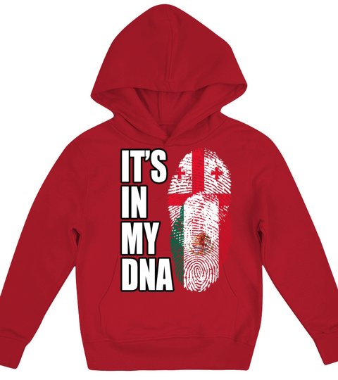 Georgian And Mexican Mix Heritage DNA Flag Kids Hoodie