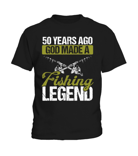 50 Year Old Fishing Legend Fisherman 50th Birthday Kids T-Shirt