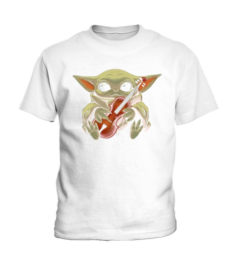 Baby Yoda Hugging Violin Kids T-Shirt