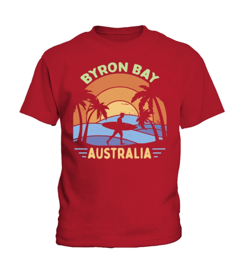 Byron Bay Australia Vintage Surfer Kids T-Shirt