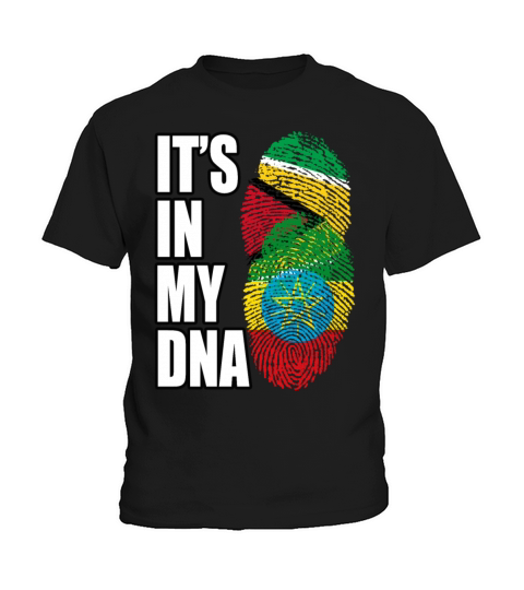 Guyanese And Ethiopian Mix Heritage DNA Flag Kids T-Shirt