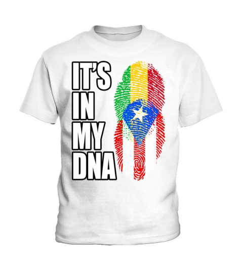 Malian And Puerto Rican Mix Heritage DNA Flag Kids T-Shirt