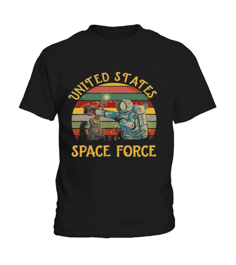 Retro Vintage United States Space Force Punch The Alien shirt Kids T-Shirt