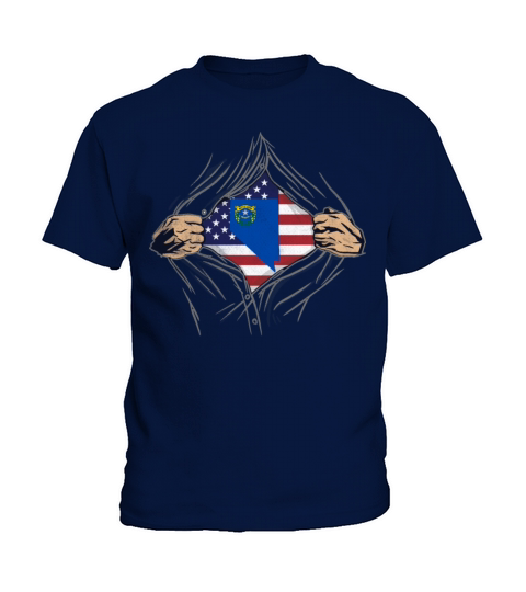 Rip Reveal America State Flag Nevada Kids T-Shirt