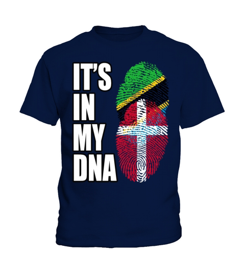 Tanzanian And Danish Vintage Heritage DNA Flag Kids T-Shirt