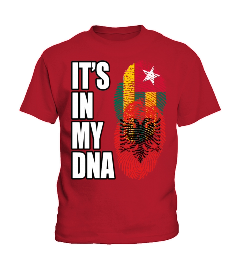Togolese And Albanian Mix Heritage DNA Flag Kids T-Shirt