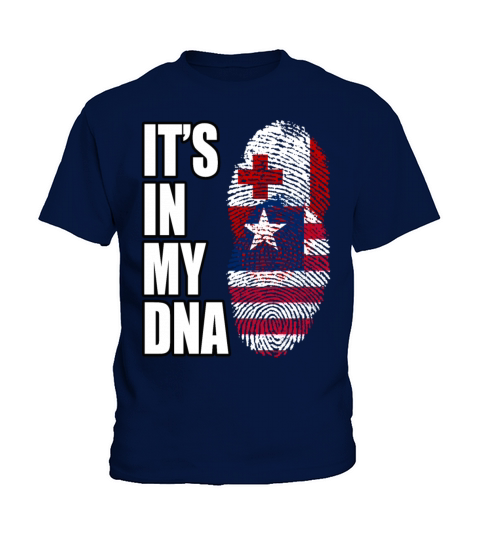 Tongan And Liberian Mix Heritage DNA Flag Kids T-Shirt