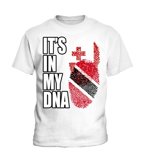 Tongan And Trinidad Tobago Mix Heritage DNA Flag Kids T-Shirt