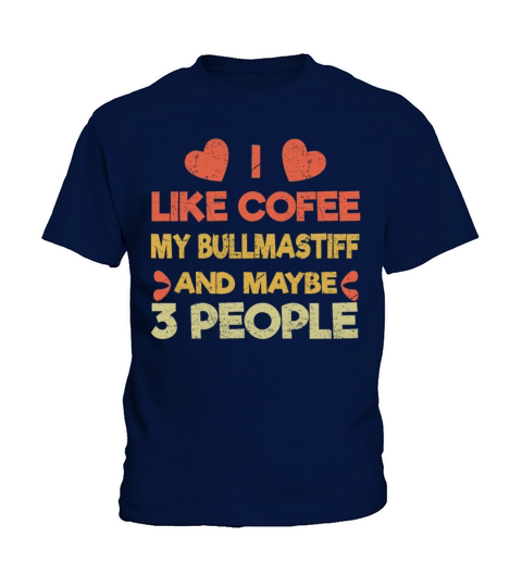Vintage Pet Dog Like Coffee Love Bullmastiff Kids T-Shirt