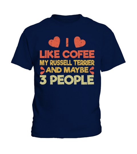 Vintage Pet Dog Like Coffee Love Russell Terrier Kids T-Shirt