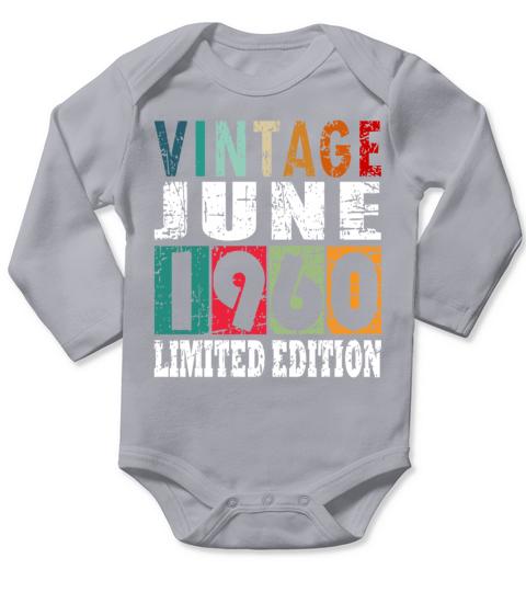 1960 vintage born in June gift Long Sleeve Baby One-Piece