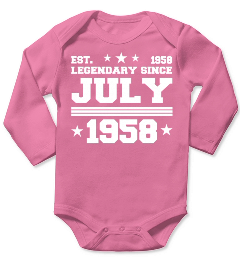 64th birthday July vintage 1958 gift idea Long Sleeve Baby One-Piece