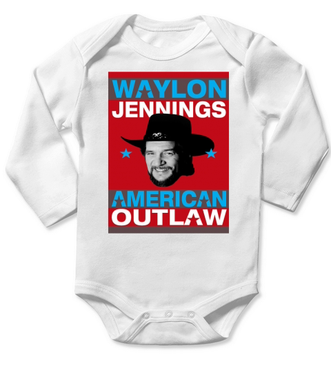 AMERICAN OUTLAW - WAYLON JENNINGS Long Sleeve Baby One-Piece