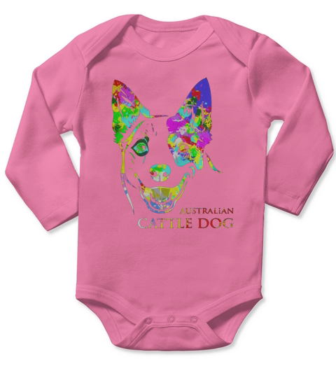 Australian Cattle Dog Art Long Sleeve Baby One-Piece
