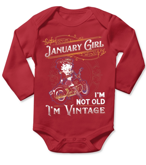 Betty Boop January Girl I’m Not Old I’m Vintage shirt Long Sleeve Baby One-Piece