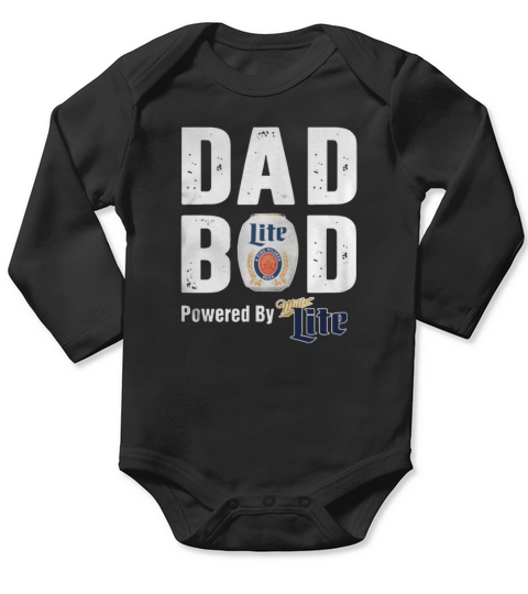 Dad bod powered by Miller Lite shirt Long Sleeve Baby One-Piece