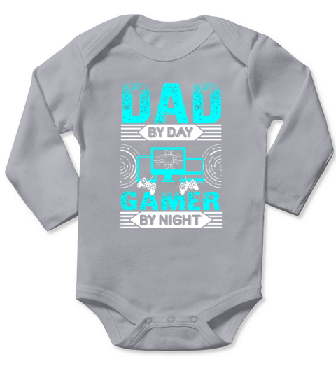 Dad By Day Gamer By Night Tshirt Long Sleeve Baby One-Piece