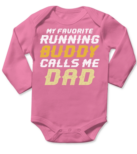 Dad Running Buddy T Shirt Long Sleeve Baby One-Piece