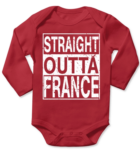 France Straight Outta France Long Sleeve Baby One-Piece
