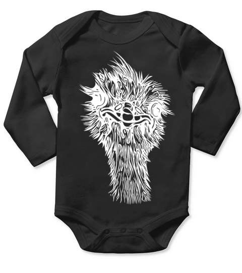 Funny Vintage Ostrich Head Long Sleeve Baby One-Piece
