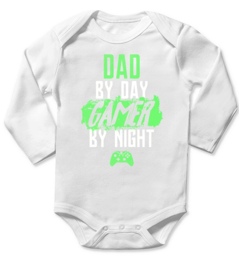 Gamer  - Dad By Day Game Long Sleeve Baby One-Piece