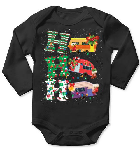 Ho Ho Ho Christmas Campers Funny Camping Lovers Long Sleeve Baby One-Piece