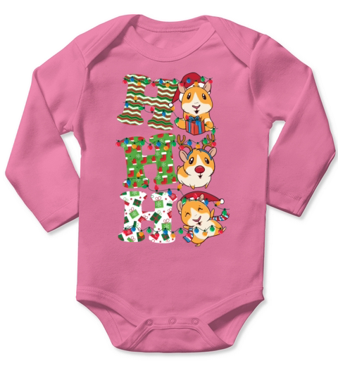 Ho Ho Ho Guinea Pigs Lovers Funny Christmas Long Sleeve Baby One-Piece