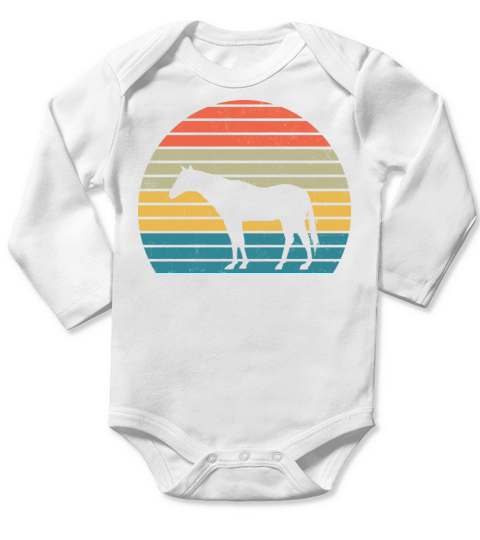 Horse Lover Farmer Retro Vintage Animals T Shirt Long Sleeve Baby One-Piece