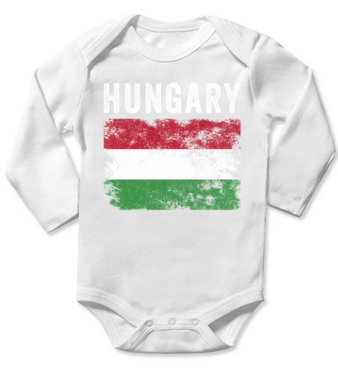 Hungary Flag Distressed - Hungarian Flag Long Sleeve Baby One-Piece
