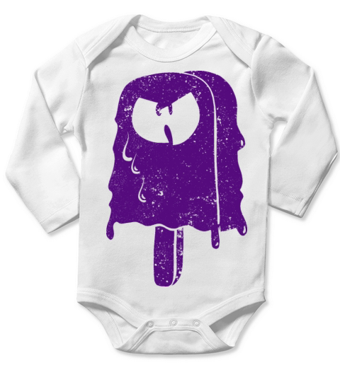 icecream wutang dark purple Long Sleeve Baby One-Piece