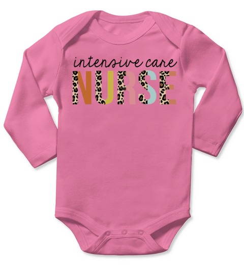 Intensive-Care Nurse Leopard Print Registered RN Long Sleeve Baby One-Piece