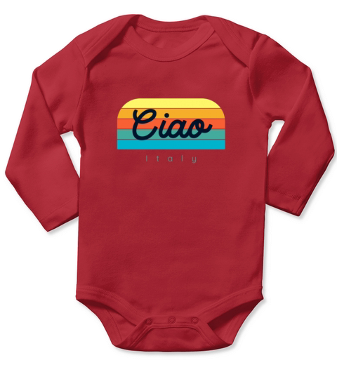 italian greeting hallo funny italy shirt vintage Long Sleeve Baby One-Piece