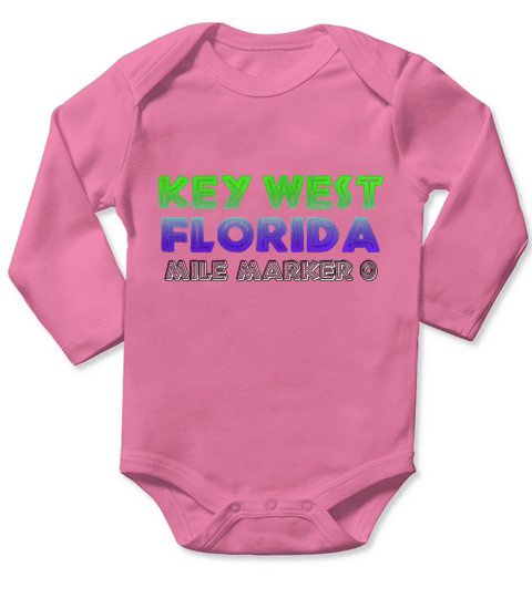Key West Florida Mile Marker Zero Souvenir Long Sleeve Baby One-Piece