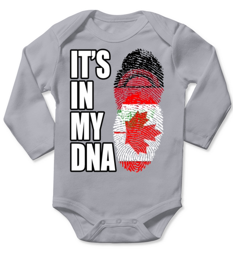 Malawian And Canadian Mix Heritage DNA Flag Long Sleeve Baby One-Piece