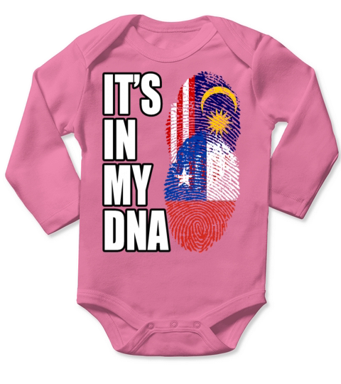Malaysian And Chilean Mix Heritage DNA Flag Long Sleeve Baby One-Piece
