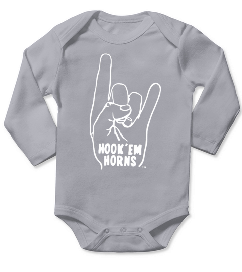 Ok Hookem Horns - Unisex Long Sleeve Long Sleeve Baby One-Piece