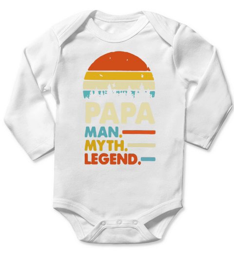 Papa man myth legend vintage shirt Long Sleeve Baby One-Piece