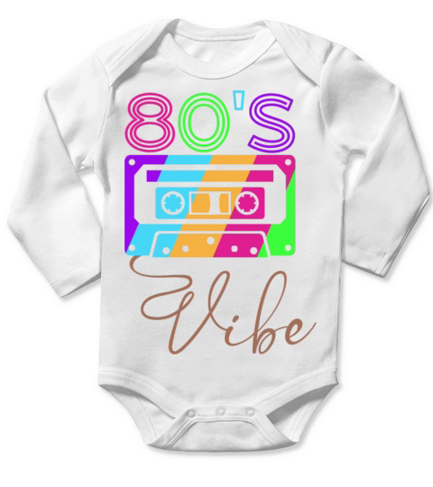 Retro Audio Cassette Vintage Since 1980 Long Sleeve Baby One-Piece