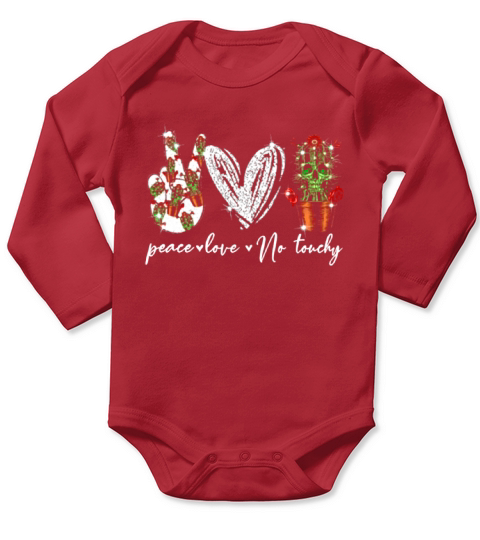 Skull Catus peace love no touchy shirt Long Sleeve Baby One-Piece